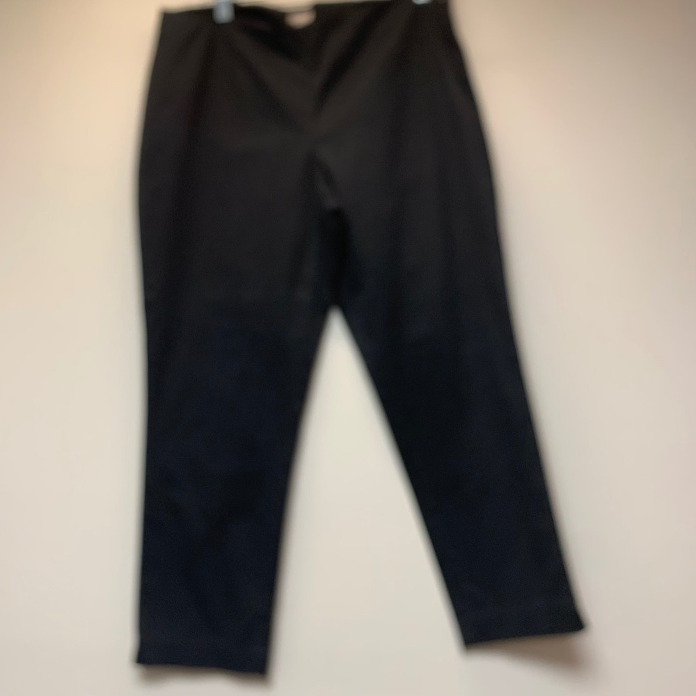 J.Jill Trousers Womens 12 Petite Black Excellent Stretch Side Zip Straight Leg